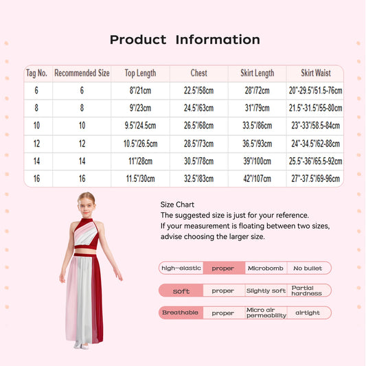 Kids Girls Ballet Dance Sets Lyrical Latin Jazz Dancewear Ruched Front Keyhole Back Crop Top with Split Flowy Chiffon Skirt Suit