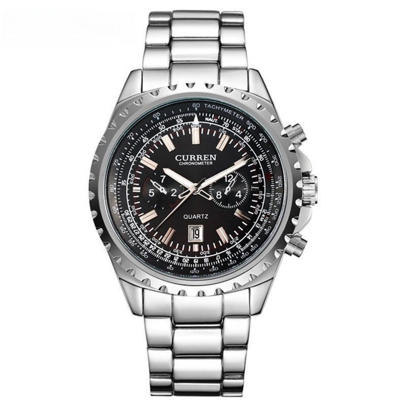 Men's Casual Quartz Movement Steel Band Wrist Business Watch