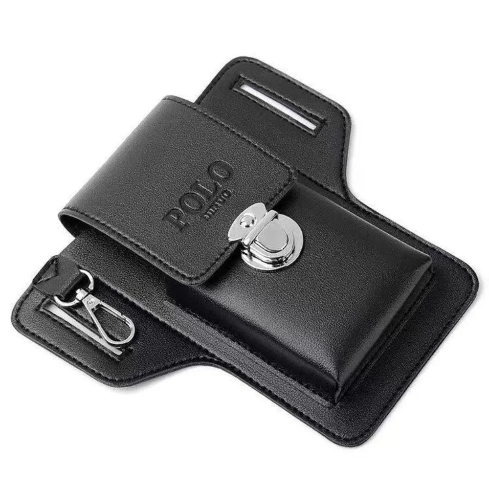 Men's Belt Leather Case Vertical Multifunctional Portable Phone Waistpack Card Bag Can Be Keyed Pu Leather Gift 2024 New