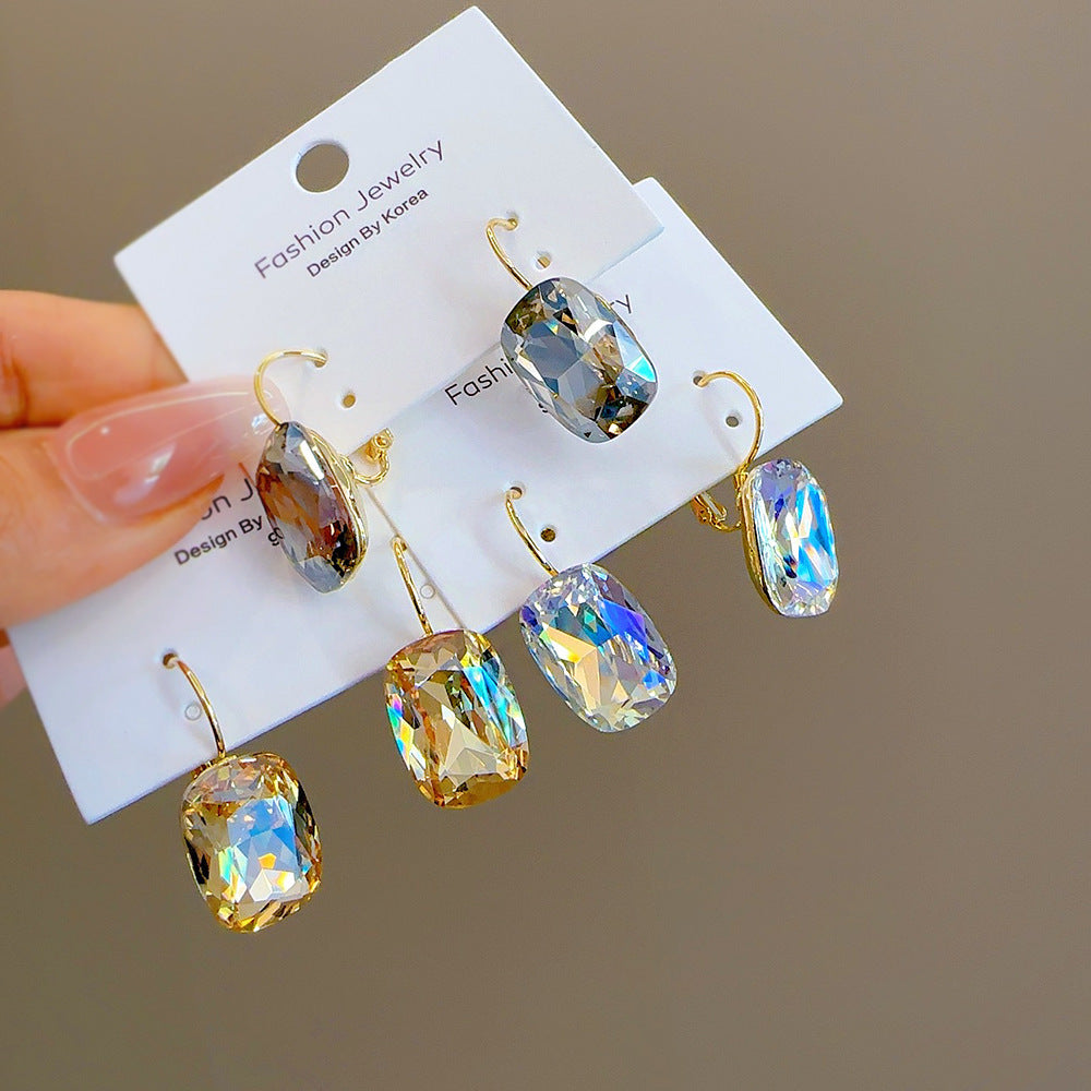 Spring And Summer Crystal Rock Candy Square French Ear