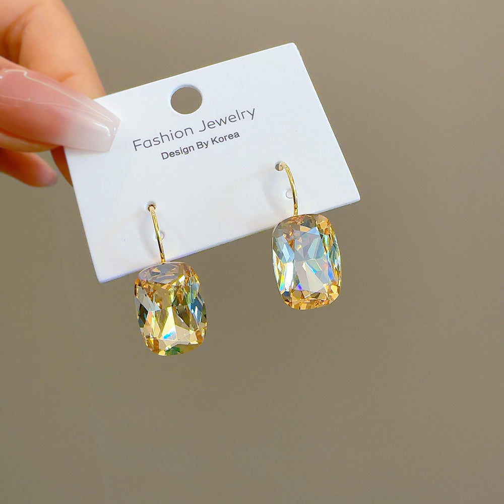 Spring And Summer Crystal Rock Candy Square French Ear